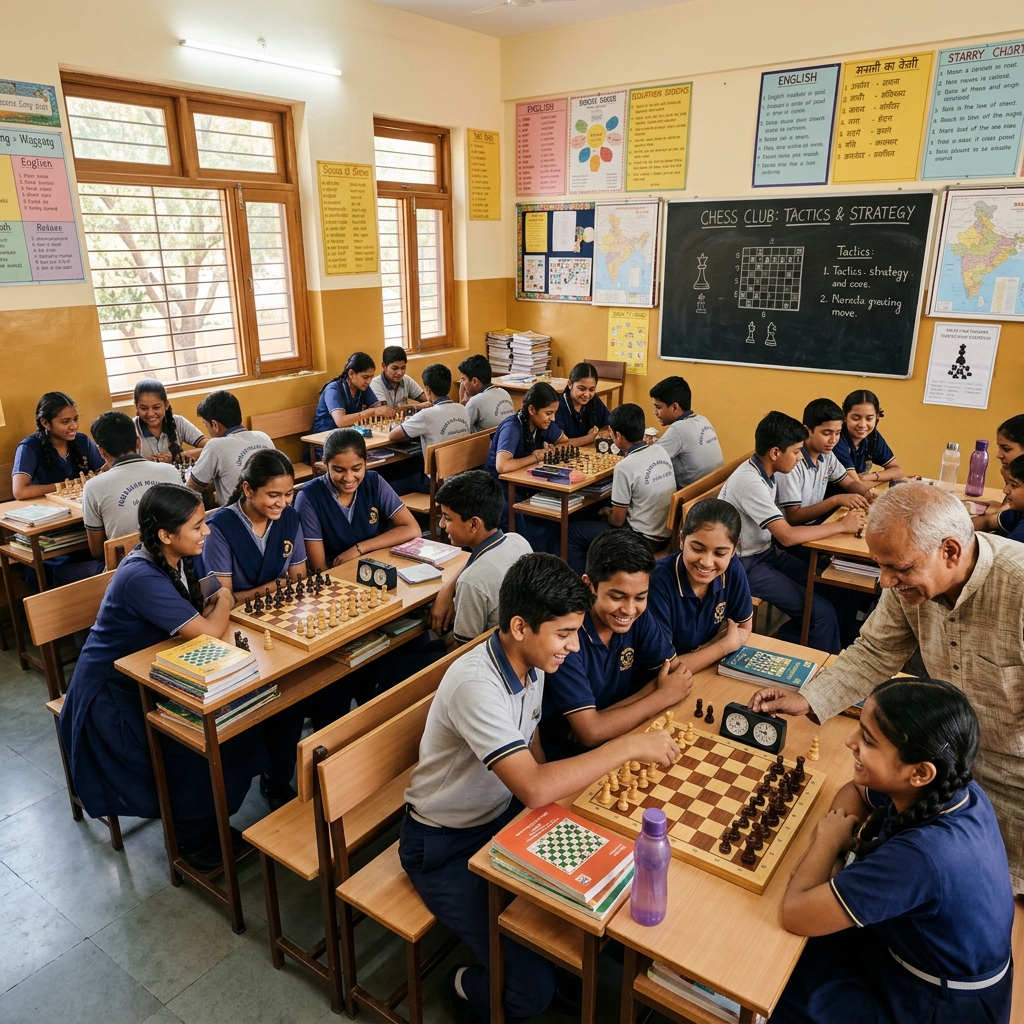 School students in a workshop