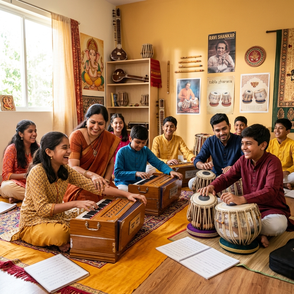 Youth music session in a society